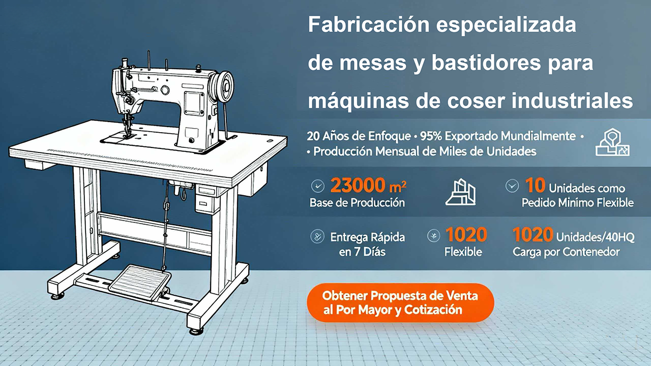 Mesas y Bastidores para Máquinas de Coser Industriales: Personalización Profesional, Roblez y Durabilidad | Garantía de un año